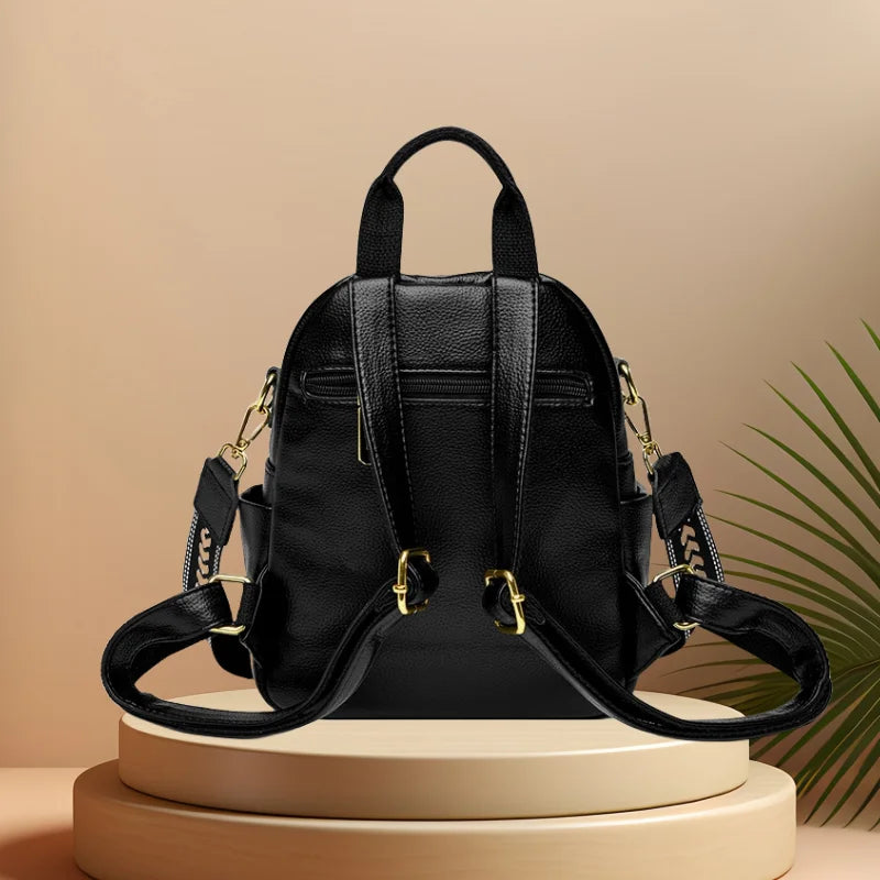 CFUN YA New Trend Luxury Real Leather Backpack Women Multifunction Female Shoulder Cross Bag Lady Handbag Students Schoolbag