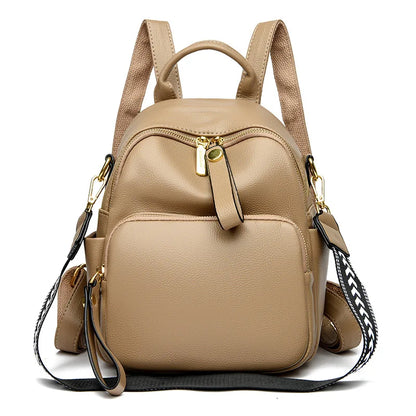 CFUN YA New Trend Luxury Real Leather Backpack Women Multifunction Female Shoulder Cross Bag Lady Handbag Students Schoolbag