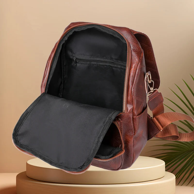 CFUN YA New Trend Women Backpack PU Leather Student School Backpacks Bookbag Travel Bagpack Female Shoulder Cross Bag Mochilas