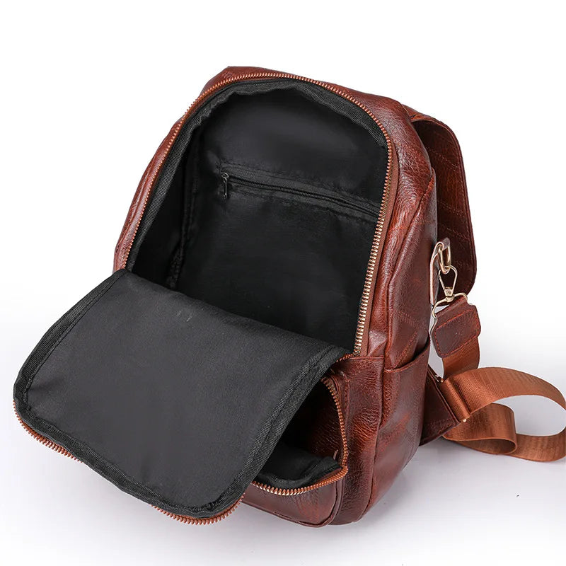 CFUN YA New Trend Women Backpack PU Leather Student School Backpacks Bookbag Travel Bagpack Female Shoulder Cross Bag Mochilas
