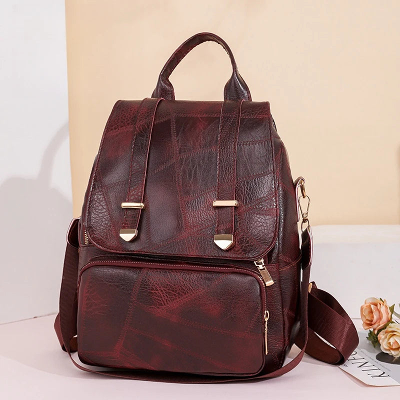 CFUN YA New Trend Women Backpack PU Leather Student School Backpacks Bookbag Travel Bagpack Female Shoulder Cross Bag Mochilas