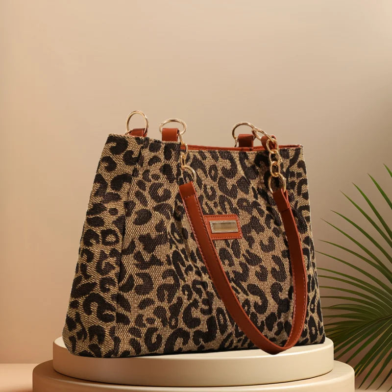 CFUN YA Original Design Leopard Handbag For Women Large Capacity Female Shoulder Bag Lady Mummy Travel Totes Pack Shopping Bags