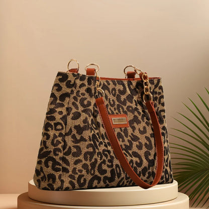 CFUN YA Original Design Leopard Handbag For Women Large Capacity Female Shoulder Bag Lady Mummy Travel Totes Pack Shopping Bags