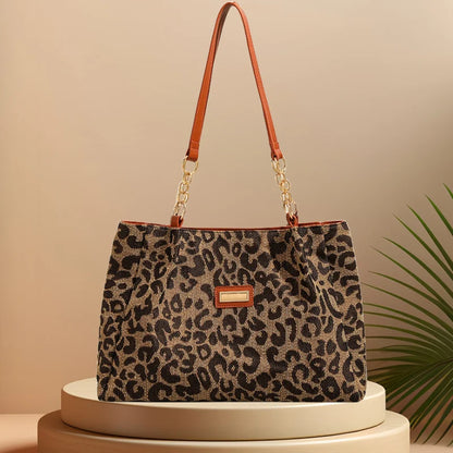 CFUN YA Original Design Leopard Handbag For Women Large Capacity Female Shoulder Bag Lady Mummy Travel Totes Pack Shopping Bags