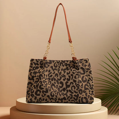 CFUN YA Original Design Leopard Handbag For Women Large Capacity Female Shoulder Bag Lady Mummy Travel Totes Pack Shopping Bags