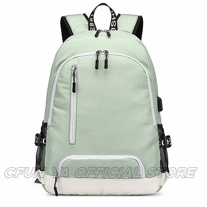 CFUN YA Original Design Students Backpack Junior Teenager Schoolbag Large Capacity USB Boy Girl Travel Bagpack Mochilas 9021#