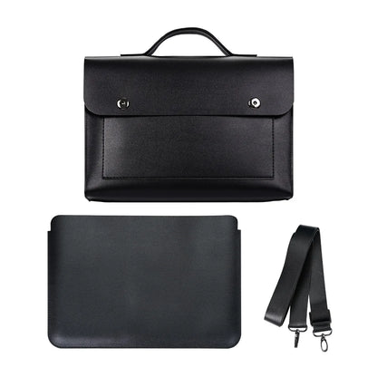 CFUN YA  PU Leather Laptop Bags For Women 13 14 inch Computer Shoulder Bag Casual Portable Waterproof Notebook Briefcase Handbag