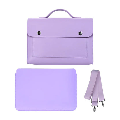 CFUN YA  PU Leather Laptop Bags For Women 13 14 inch Computer Shoulder Bag Casual Portable Waterproof Notebook Briefcase Handbag
