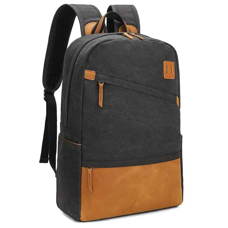 CFUN YA Vintage 2024 Men's Backpack Canvas Wateproof 15.6 Laptop Bag Pack College Student Schoolbag Outdoor Climbing Rucksack