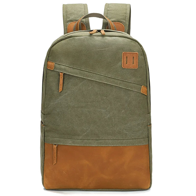 CFUN YA Vintage 2024 Men's Backpack Canvas Wateproof 15.6 Laptop Bag Pack College Student Schoolbag Outdoor Climbing Rucksack