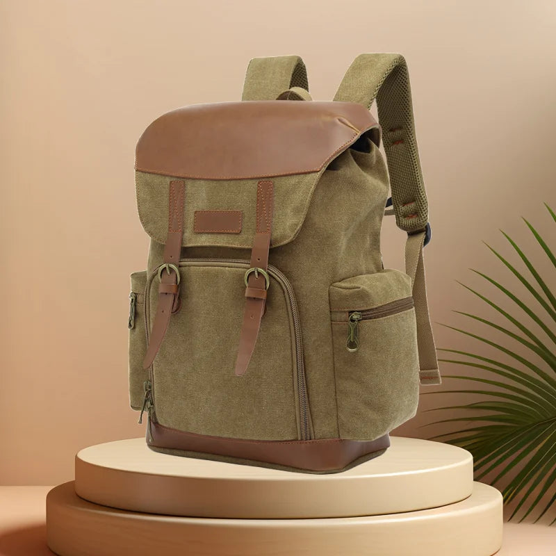 CFUN YA Vintage Canvas Backpack Men Women Computer Back Bag College Student Schoolbag Climbing Travel Knapsack Unisex Mochilas