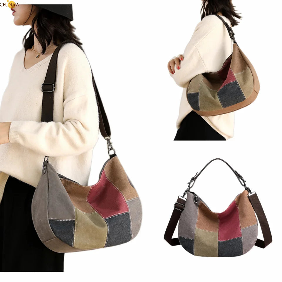 CFUN YA Women's Tote Bag Handbag 2023 Summer Trend Female Bag Large Capacity Canvas Bag Fashion Shoulder Bag Crossbody Pack New