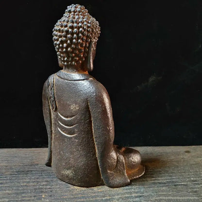 CHINA Temple Retro Iron Buddha Southeast Asia Geomantic omen master talisman Omnipotent RU LAI Buddha Patron saint God statue