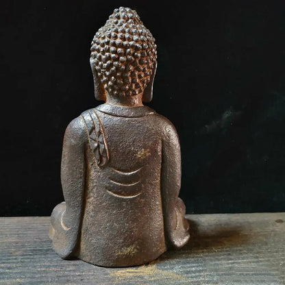 CHINA Temple Retro Iron Buddha Southeast Asia Geomantic omen master talisman Omnipotent RU LAI Buddha Patron saint God statue