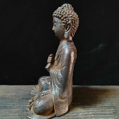 CHINA Temple Retro Iron Buddha Southeast Asia Geomantic omen master talisman Omnipotent RU LAI Buddha Patron saint God statue