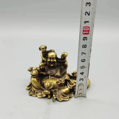 CHINA antique brass fengshui Maitreya Buddha small Statue Metal crafts home decorations statue