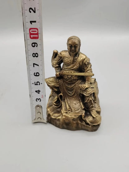 CHINA antique brass fengshui Zhenwu Emperor small Statue Metal crafts family decorations statue