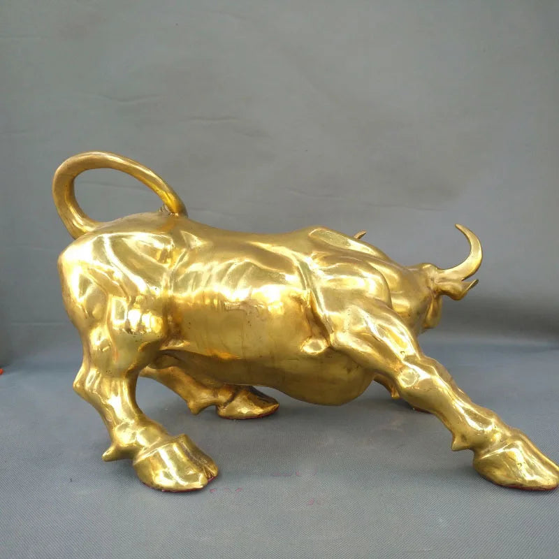 COOL   # HOME Shop hall TOP decoration ART FENG SHUI Business Good luck Success Drawing Money Charging Bull Taurus Statue  41CM