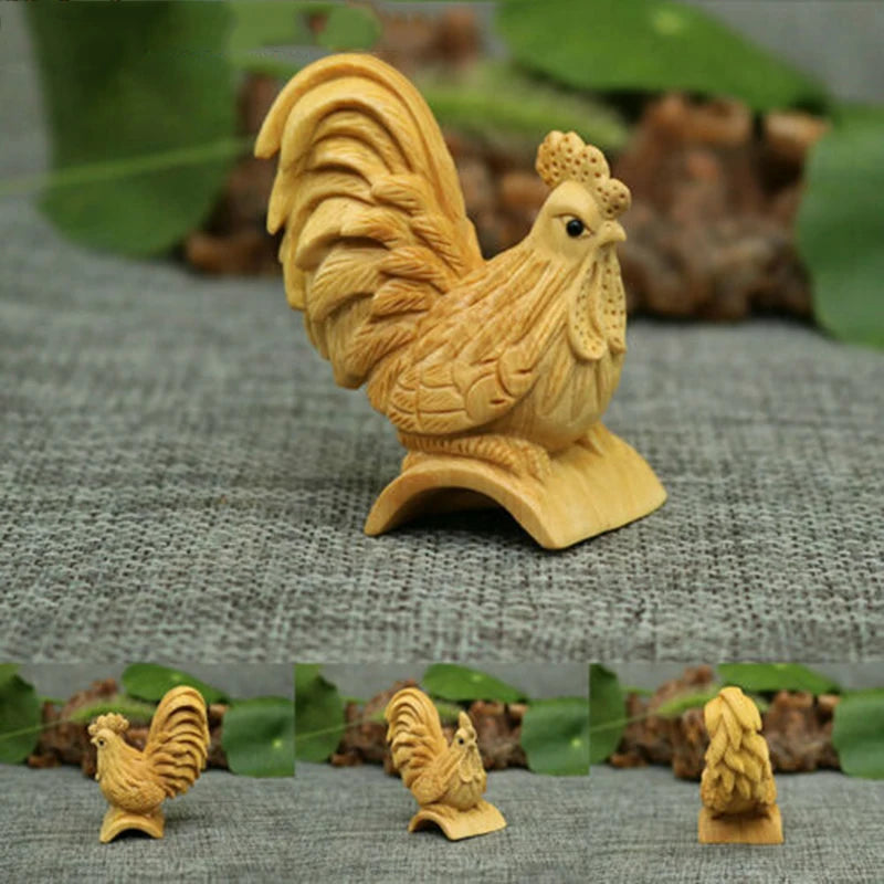 CQ059 - 12 Pcs 2" Hand Carved Boxwood Netsuke Home Decor- 12 Zodiac Animals