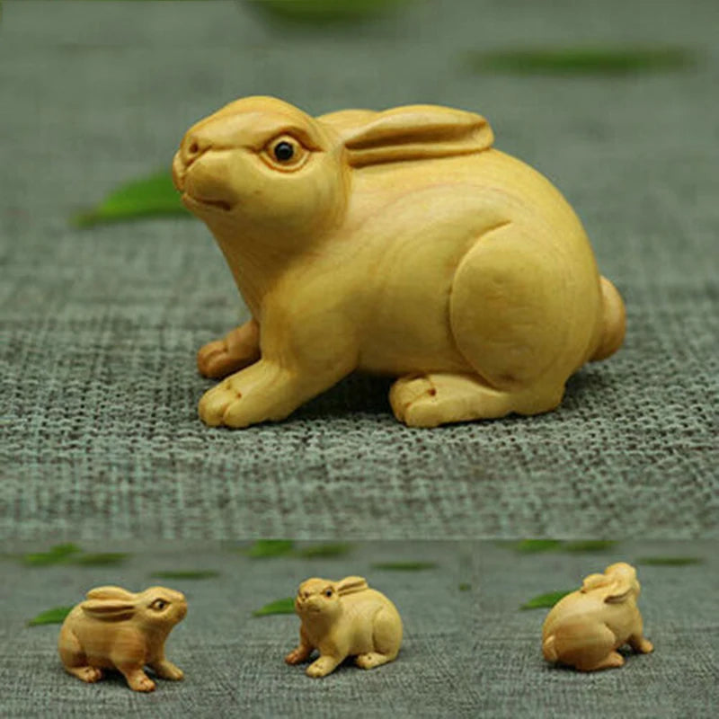 CQ061 - 12 Pcs 2" Hand Carved Boxwood Netsuke Home Decor - 12 Zodiac Animals