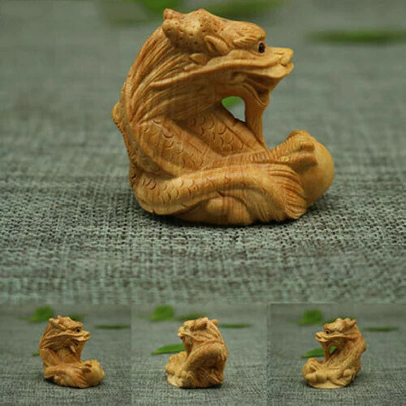 CQ061 - 12 Pcs 2" Hand Carved Boxwood Netsuke Home Decor - 12 Zodiac Animals