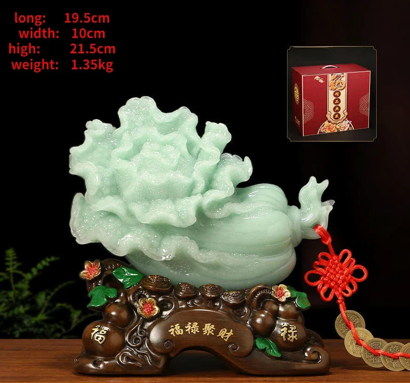 Cabbage Resin Ornaments Attract Wealth Home Living  Wine Cooler Entrance Office Decor Opening Housewarming Gift