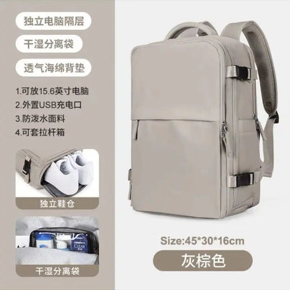Cabin Backpack Carry-Ons, Aeroplane Travel Backpack, Laptop Backpack Multifunctional Wet and Dry Separation Bag for Men Women