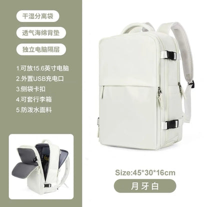 Cabin Backpack Carry-Ons, Aeroplane Travel Backpack, Laptop Backpack Multifunctional Wet and Dry Separation Bag for Men Women