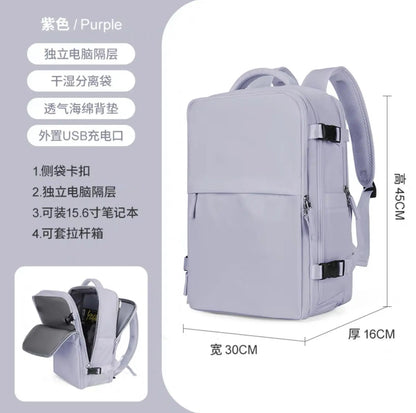 Cabin Backpack Carry-Ons, Aeroplane Travel Backpack, Laptop Backpack Multifunctional Wet and Dry Separation Bag for Men Women