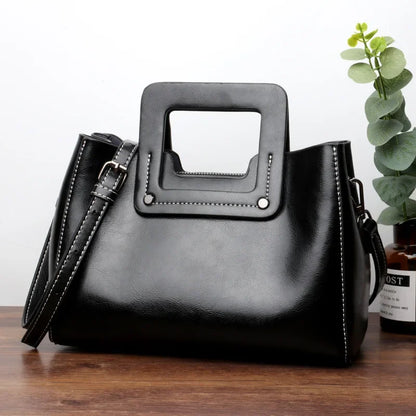 Cambridge Bag New European and American Fashion Ladies Portable Shoulder Oil Wax Genuine Leather Bag for Women Designer Luxury