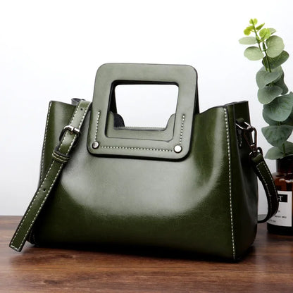 Cambridge Bag New European and American Fashion Ladies Portable Shoulder Oil Wax Genuine Leather Bag for Women Designer Luxury