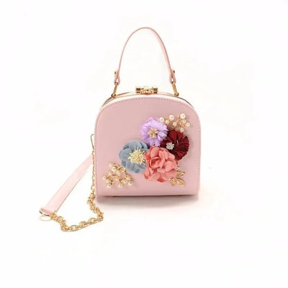 Camera Diagonal Handbag s Shoulder s Metal Clip Small Square Bag New Fashion Dinner Flower 2024