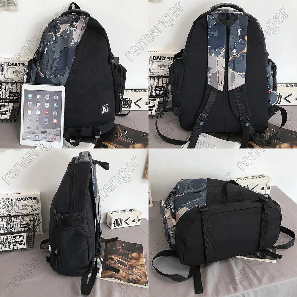 Camouflage High Capacity Men Backpack Laptop Graffiti Book Boy School Bag Male Travel Women Cool Student Backpack Female Fashion