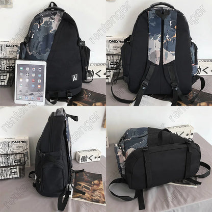 Camouflage High Capacity Men Backpack Laptop Graffiti Book Boy School Bag Male Travel Women Cool Student Backpack Female Fashion