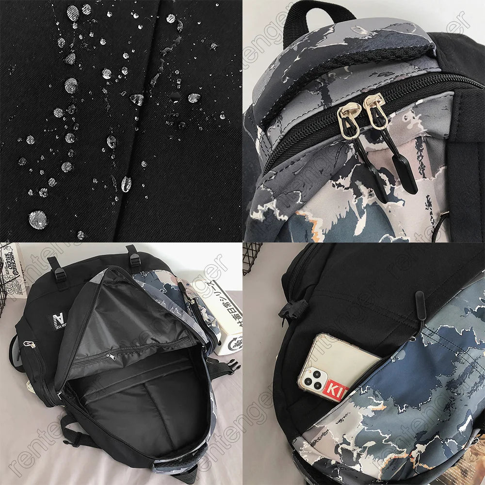 Camouflage High Capacity Men Backpack Laptop Graffiti Book Boy School Bag Male Travel Women Cool Student Backpack Female Fashion