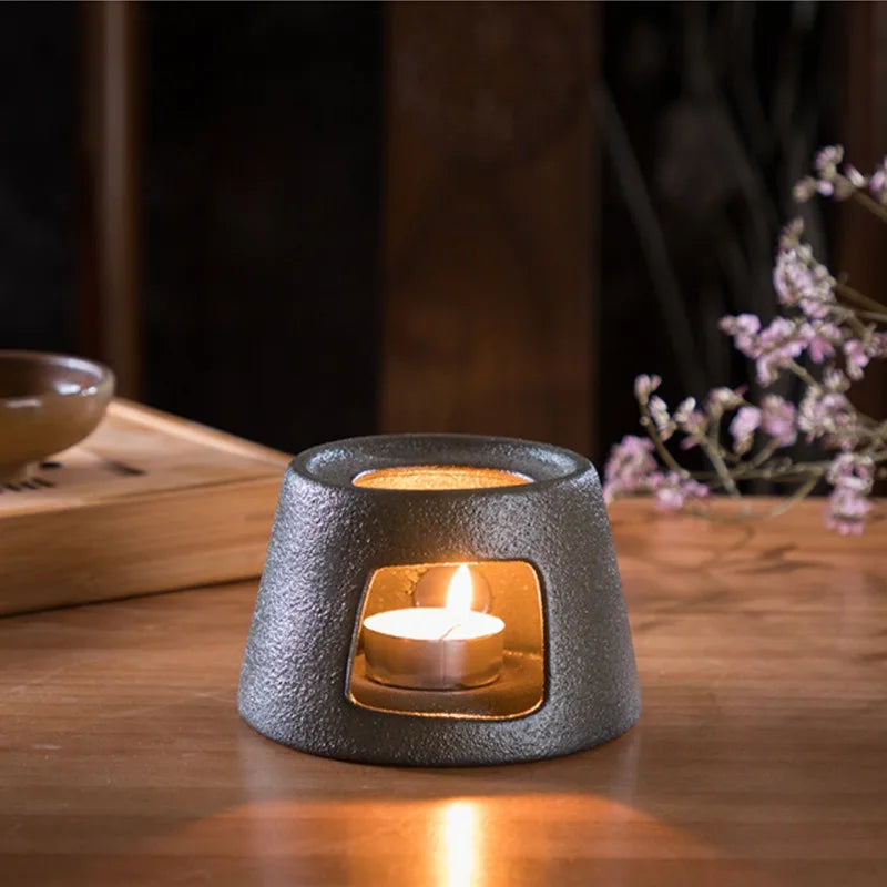 Candle Heating Base Pottery Tea Stov Japanese Ceramic Heater Stand Tea Maker Teapot Warmer Insulation Base Warmer Coffee Water