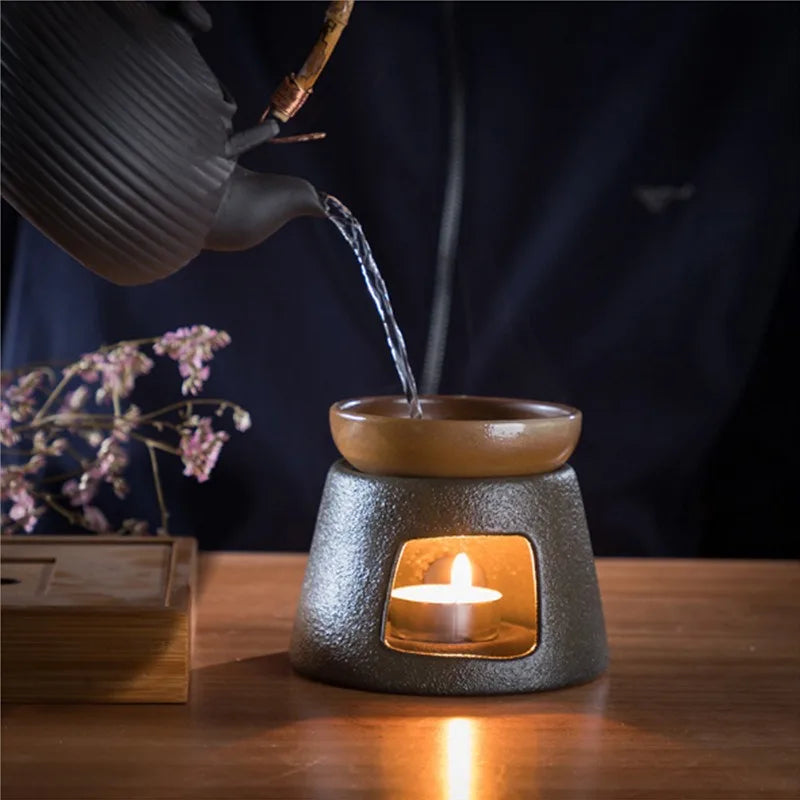 Candle Heating Base Pottery Tea Stov Japanese Ceramic Heater Stand Tea Maker Teapot Warmer Insulation Base Warmer Coffee Water
