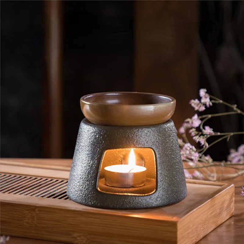 Candle Heating Base Pottery Tea Stov Japanese Ceramic Heater Stand Tea Maker Teapot Warmer Insulation Base Warmer Coffee Water