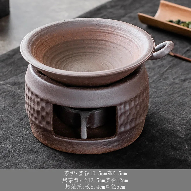 Candle Warming Tea Roaster Fire Wood Heater Stoneware Ceramic Tea Stove Teapot Warmer Heating Insulation Base Teaware Kitchen