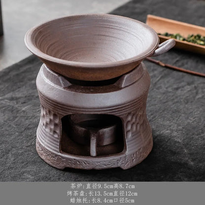 Candle Warming Tea Roaster Fire Wood Heater Stoneware Ceramic Tea Stove Teapot Warmer Heating Insulation Base Teaware Kitchen