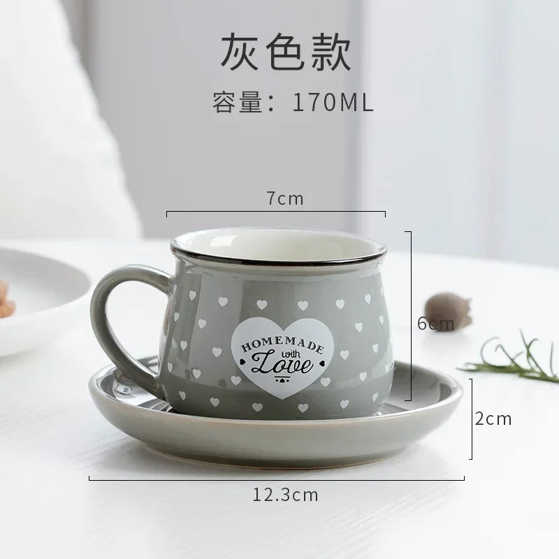 Candy Color Ceramic Mug Cups And Dishes Family Tea Set Coffee Milk Cup Gift Ceramic Gift