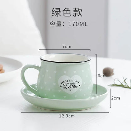 Candy Color Ceramic Mug Cups And Dishes Family Tea Set Coffee Milk Cup Gift Ceramic Gift