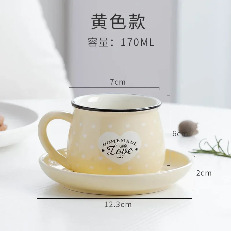 Candy Color Ceramic Mug Cups And Dishes Family Tea Set Coffee Milk Cup Gift Ceramic Gift