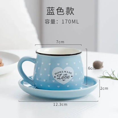 Candy Color Ceramic Mug Cups And Dishes Family Tea Set Coffee Milk Cup Gift Ceramic Gift