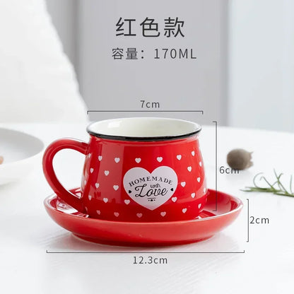 Candy Color Ceramic Mug Cups And Dishes Family Tea Set Coffee Milk Cup Gift Ceramic Gift