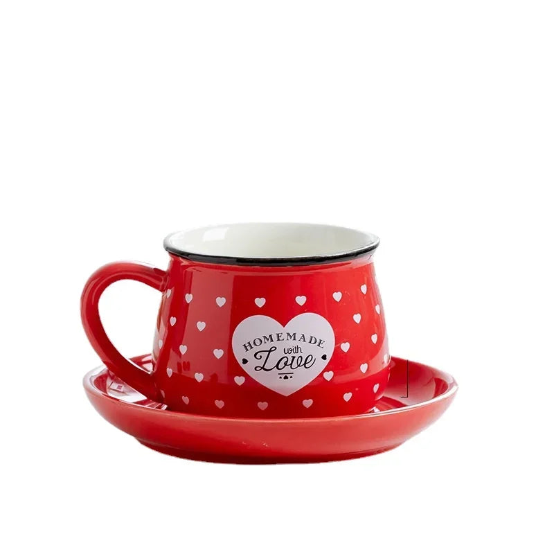 Candy Color Ceramic Mug Cups And Dishes Family Tea Set Coffee Milk Cup Gift Ceramic Gift