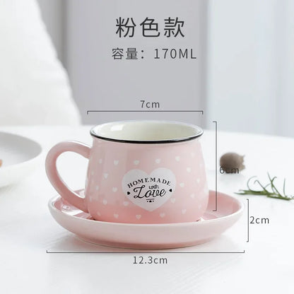 Candy Color Ceramic Mug Cups And Dishes Family Tea Set Coffee Milk Cup Gift Ceramic Gift