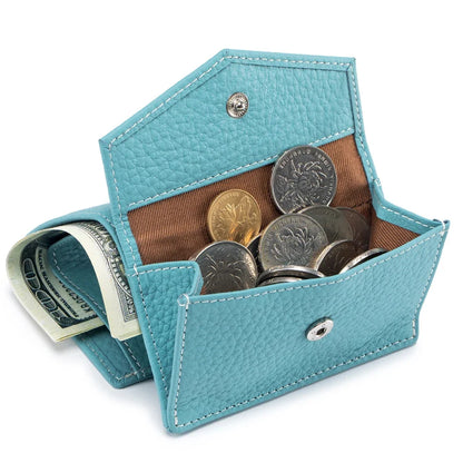 Candy Color Small Compact Cow Leather Womens Wallets Fashion Trifold Credit Card Holder for Women Short Wallet with Coin Pocket