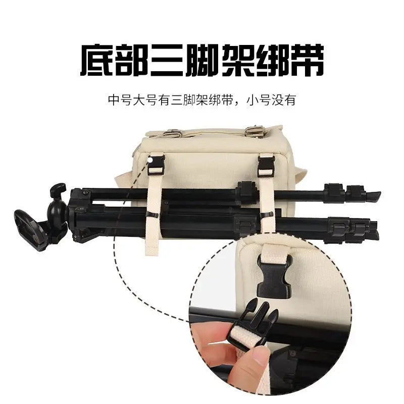 Canvas Camera Bag Waterproof Anti Theft Vintage Photography Shoulder Cases For Camera Pouch Travel Photography Portable Bag
