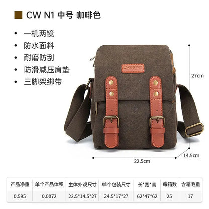 Canvas Camera Bag Waterproof Anti Theft Vintage Photography Shoulder Cases For Camera Pouch Travel Photography Portable Bag